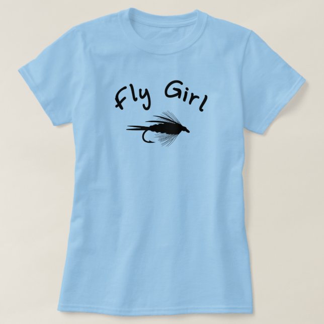 FLIEGEN-MÄDCHEN-FLIEGEN-FISCHEN T-Shirt (Design vorne)