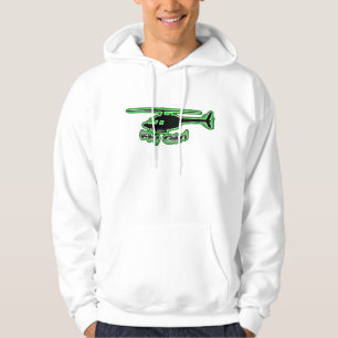 Fliegen-Mädchen-grünes Logo-Neonkleid Hoodie