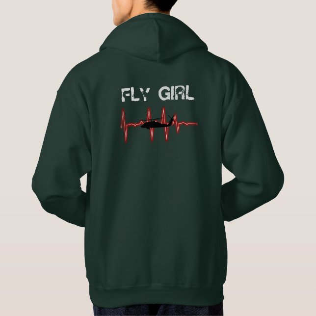 Fliegen-Mädchen Hoodie (Rückseite)
