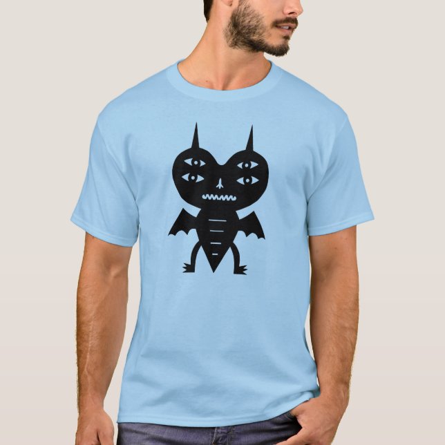 Fliegen-Monster mit Hörnern T-Shirt (Vorderseite)