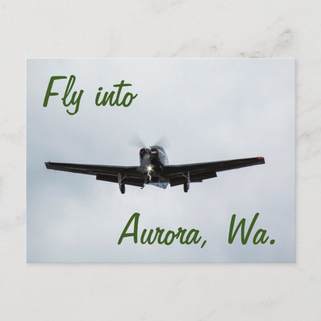 Fliegen nach Aurora, Washington Postkarte (Vorderseite)