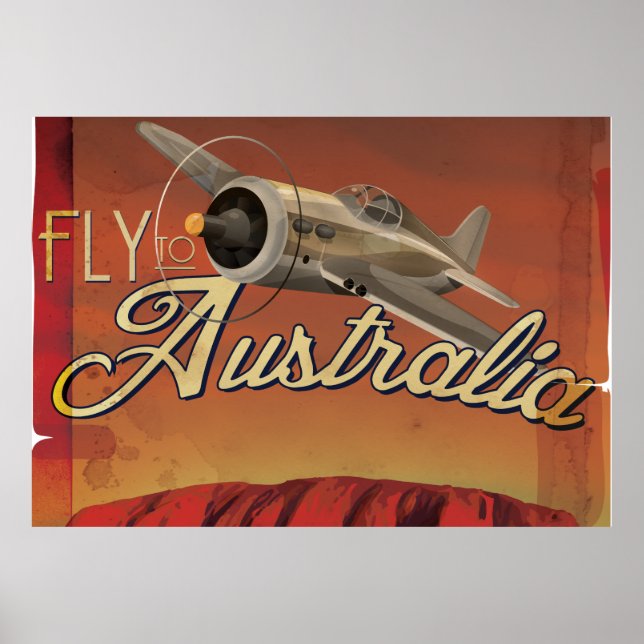 Fliegen nach Australien Poster (Vorne)