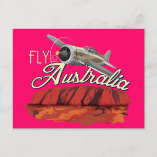 Fliegen nach Australien Postkarte