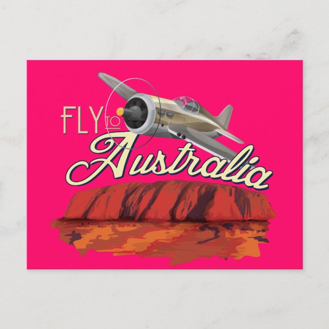 Fliegen nach Australien Postkarte (Vorderseite)