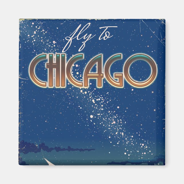 Fliegen nach Chicago Magnet (Vorne)