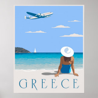 Fliegen nach Griechenland Poster