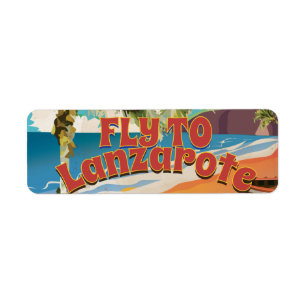 Fliegen nach Lanzarote Vintage Poster
