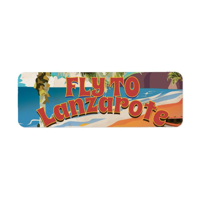Fliegen nach Lanzarote Vintage Poster (Vorne)