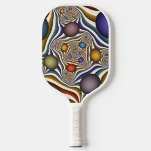 Fliegen nach oben, farbenfrohe moderne Kunst des A Pickleball Schläger