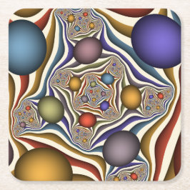 Fliegen nach oben, farbenfrohe moderne Kunst des A Rechteckiger Pappuntersetzer