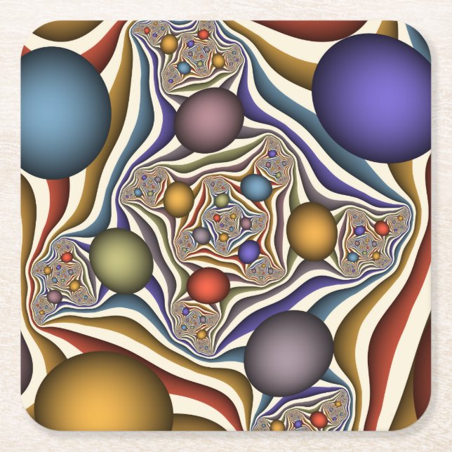 Fliegen nach oben, farbenfrohe moderne Kunst des A Rechteckiger Pappuntersetzer (Vorderseite)