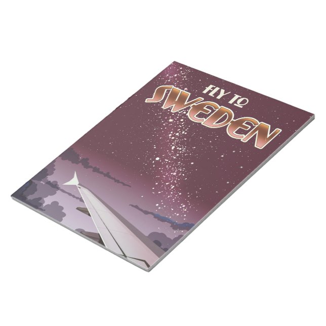 Fliegen nach Schweden Notizblock (angewinkelt)