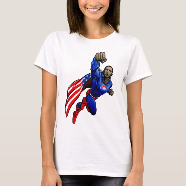 Fliegen Obama - Damen angepasst T-Shirt (Vorderseite)