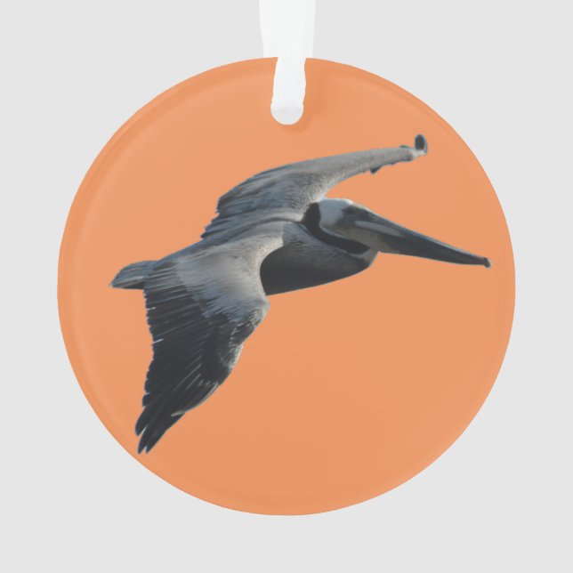 Fliegen-Pelikan-Weihnachtsverzierung Ornament (Rückseite)
