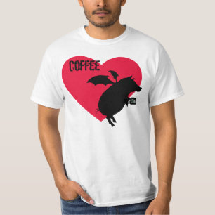 Fliegen piggy mit Kaffee T-Shirt