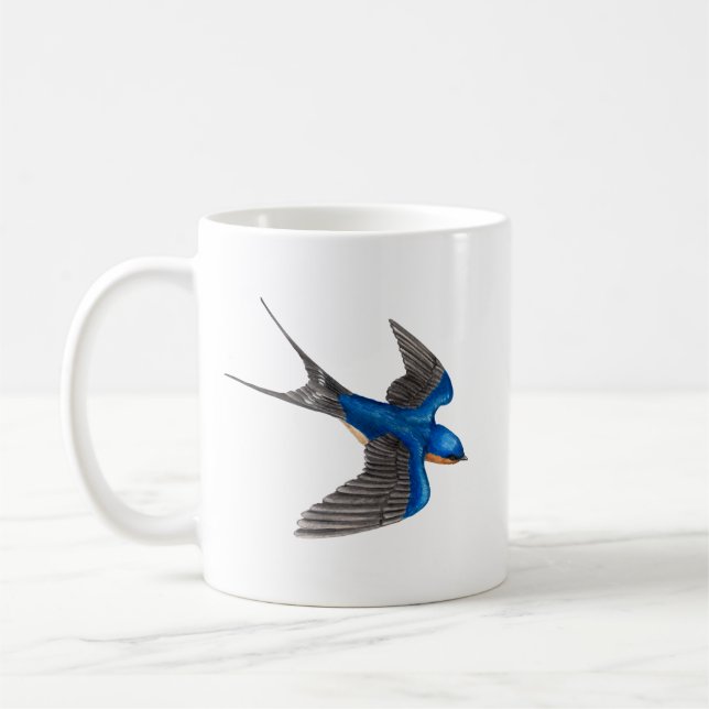 Fliegen-Scheunen-Schwalben-Tasse Kaffeetasse (Links)