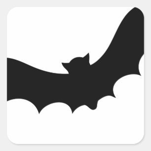 Fliegen-Schläger in der Silhouette - Halloween Quadratischer Aufkleber