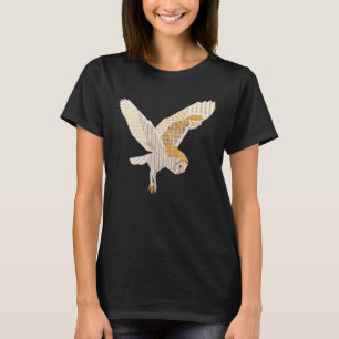 Fliegen-Schleiereule-Collagen-Vogel-Kunst-T - T-Shirt