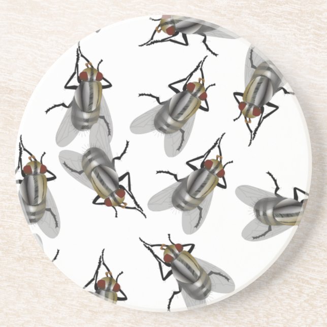 Fliegen-Schwarm Getränkeuntersetzer (Vorne)