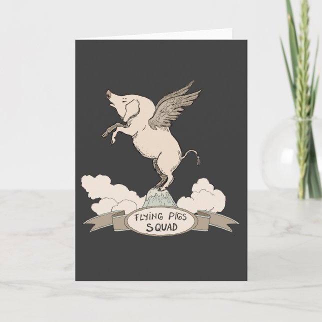Fliegen-Schwein-Gruppe Karte (Vorderseite)