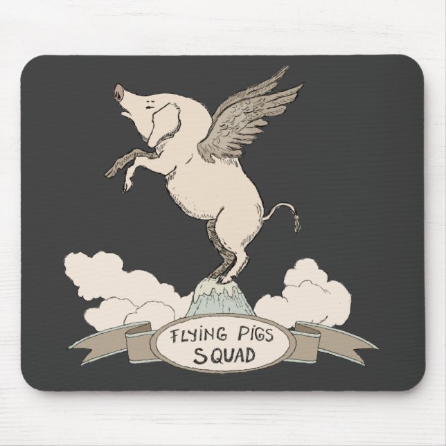Fliegen-Schwein-Gruppe Mousepad (Vorne)