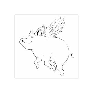 Fliegen-Schwein Gummistempel
