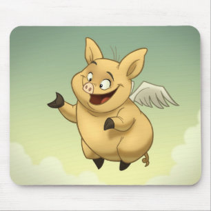 Fliegen-Schwein Mousepad