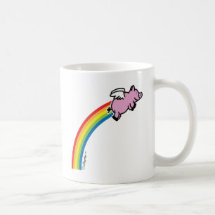 Fliegen-Schwein-Regenbogen Tasse