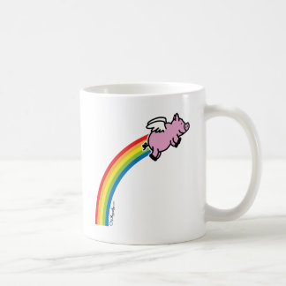 Fliegen-Schwein-Regenbogen Tasse