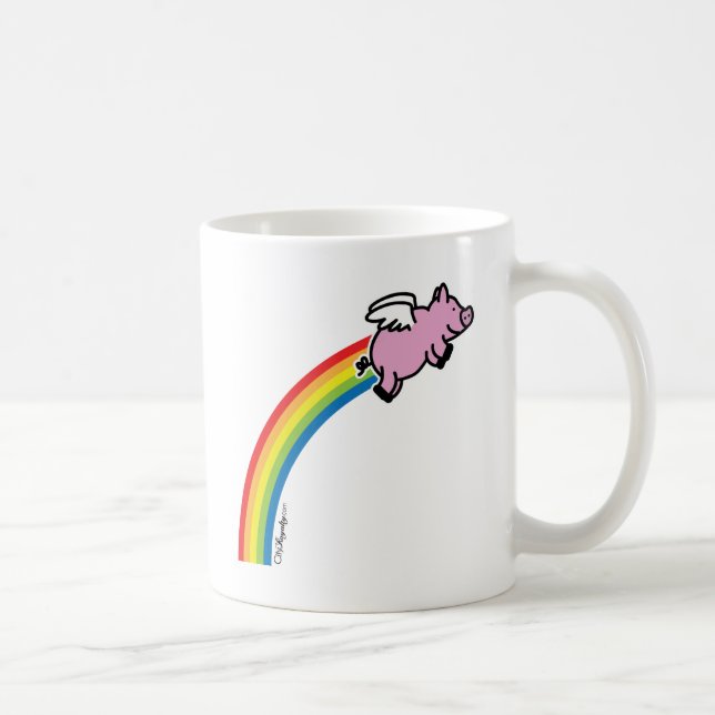 Fliegen-Schwein-Regenbogen Tasse (Rechts)