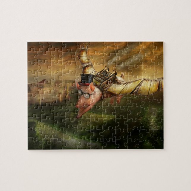 Fliegen-Schwein - Steampunk - die Fliegenschweine Puzzle (Horizontal)