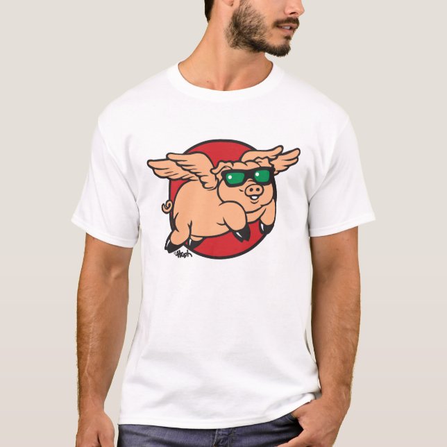 FLIEGEN-SCHWEIN T-Shirt (Vorderseite)