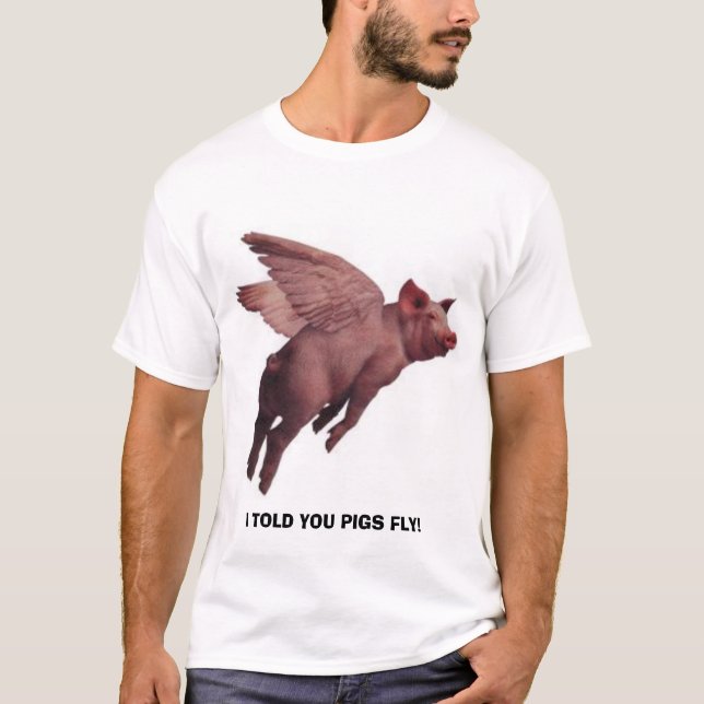 Fliegen-Schwein-T - Shirt (Vorderseite)