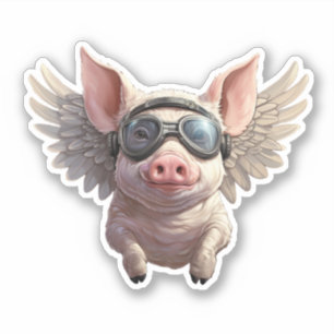 Fliegen Schweine mit Googles-Aufkleber Aufkleber