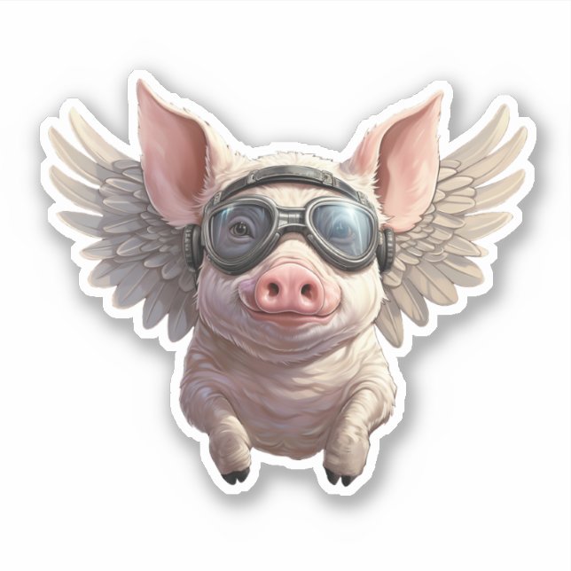 Fliegen Schweine mit Googles-Aufkleber Aufkleber (Vorderseite)