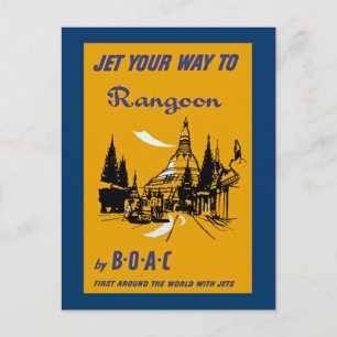 Fliegen Sie auf Ihrem Weg nach Rangoon Postkarte