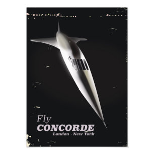 Fliegen Sie Concorde im Vintage-Reiseposter-Stil Fotodruck
