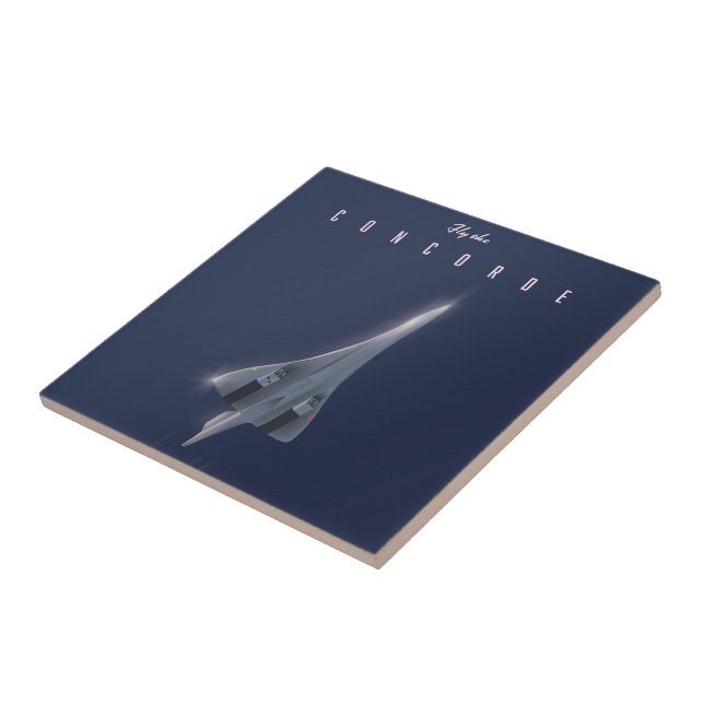 Fliegen Sie das Concorde Travel Poster Fliese (Seite)