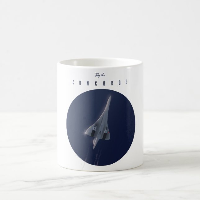Fliegen Sie das Concorde Travel Poster Kaffeetasse (Mittel)
