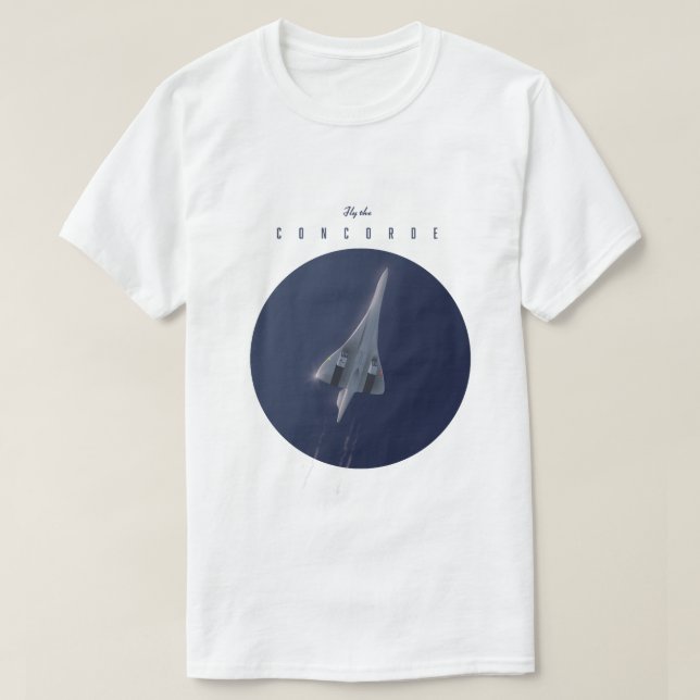 Fliegen Sie das Concorde Travel Poster T-Shirt (Design vorne)
