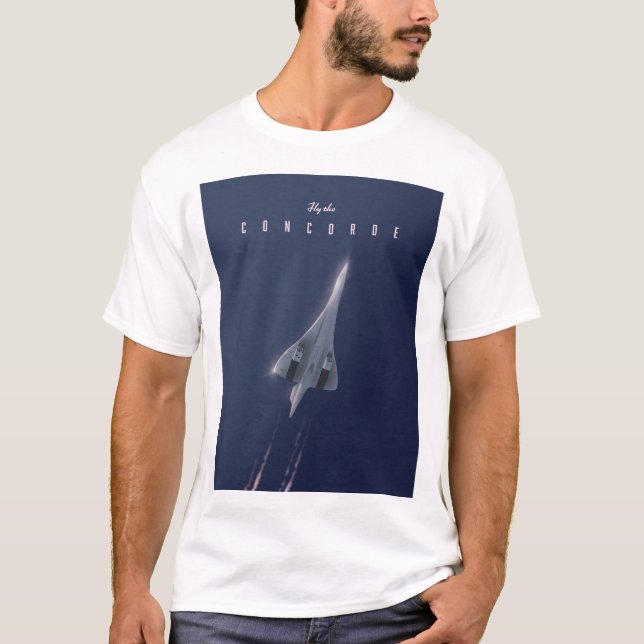 Fliegen Sie das Concorde Travel Poster T-Shirt (Vorderseite)