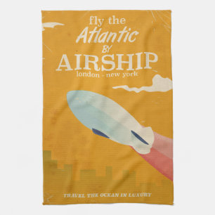 Fliegen Sie den Atlantik mit Vintagem Druck von Ai Geschirrtuch