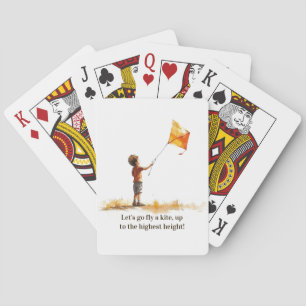 Fliegen Sie ein Drachen, der Karten spielt Spielkarten