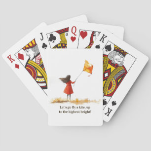 Fliegen Sie ein Drachen, der Karten spielt Spielkarten