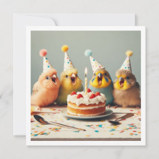 Fliegen Sie fort! Geburtstag des Parakets, Geburts Einladung