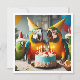 Fliegen Sie fort! Papageiengeburt, Vogelgeburt Einladung