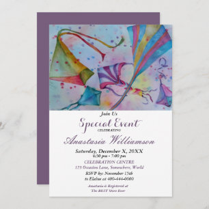 FLIEGEN SIE IHRE EREIGNISMÄSSIGUNG FÜR DAS KITE-PA EINLADUNG