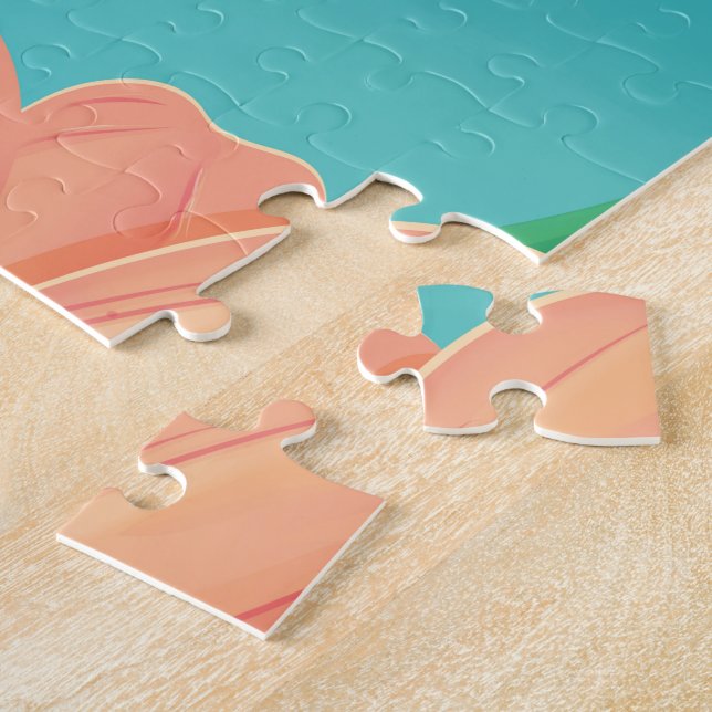 Fliegen Sie in Barbados klassisches Reiseplakat Puzzle (Seite)