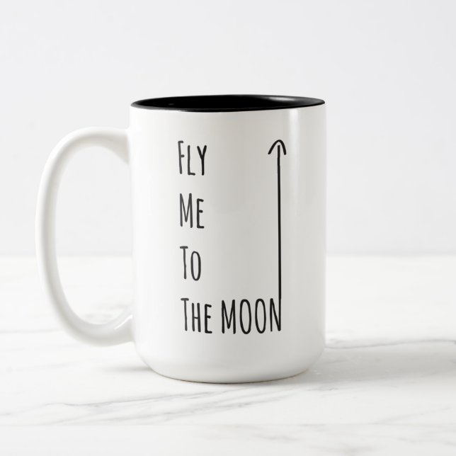 Fliegen Sie mich zum Mond - die Gluten-freie Zweifarbige Tasse (Links)
