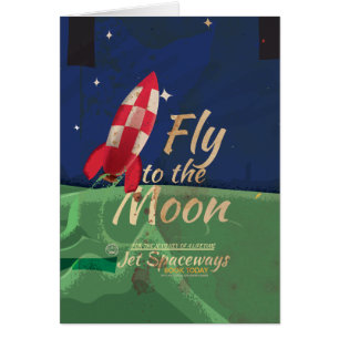 Fliegen Sie mich zum Moon Vintage Travel Poster